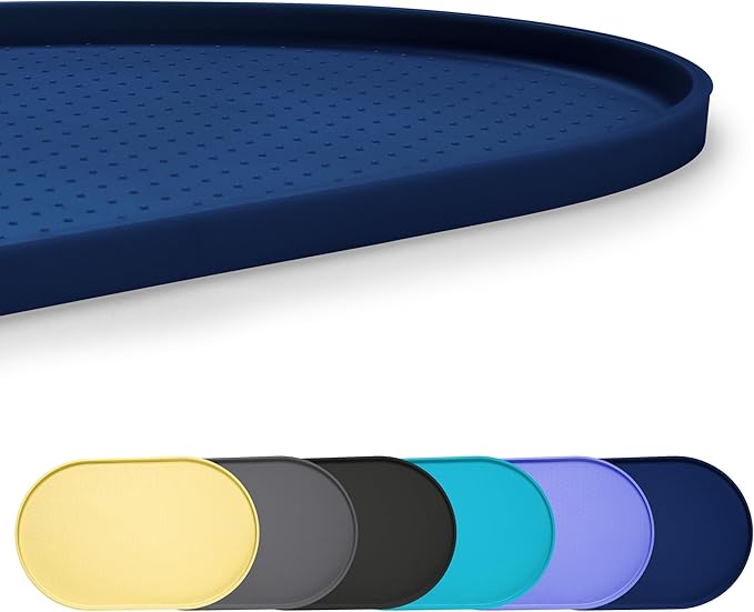 100% Waterproof 1.0" Raised Edge BPA Free Silicone Dog Food Mat, Pet Cat Feeding Mats Contain Spills Protects Floors, Placemats for Cats and Dogs Water Bowl Dishwasher XXL Large.