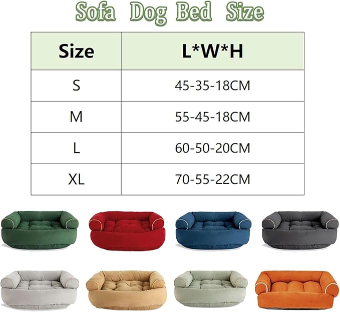 Suede Sofa Dog Bed, Multiple Sizes Orthopedic Memory Foam Mattress, Durable and Calming, Washable Dog Bed with Anti-Slip Bottom M Blue