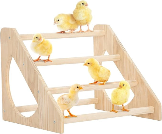 PETSFIT Chick Perch Prevent Rotation Design, Strong Wooden Chicken Roosting Bar, Easy to Assemble and Clean, Fun Toys for Chick Indoor/Outdoor Use