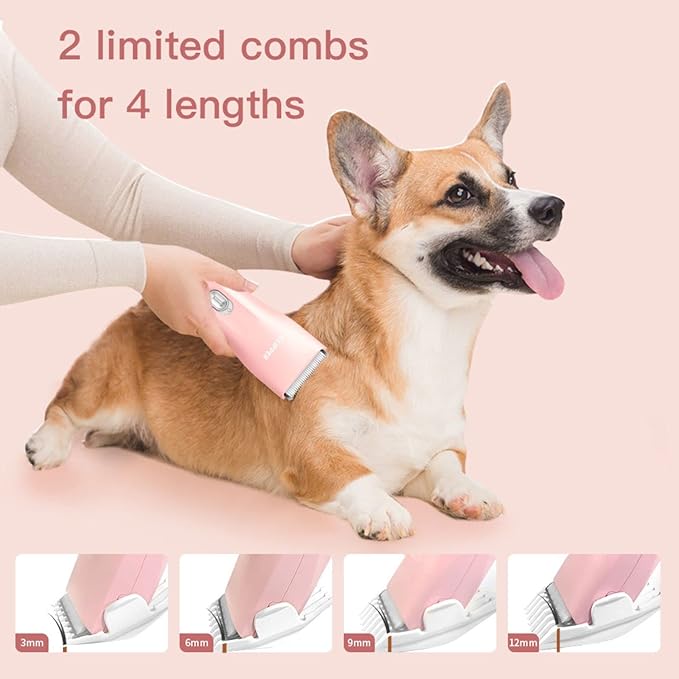 Dog Clippers,Quiet Washable USB Rechargeable Cordless Dog Grooming Kit,Electric Pets Hair Trimmers Shaver Shears for Dogs and Cats