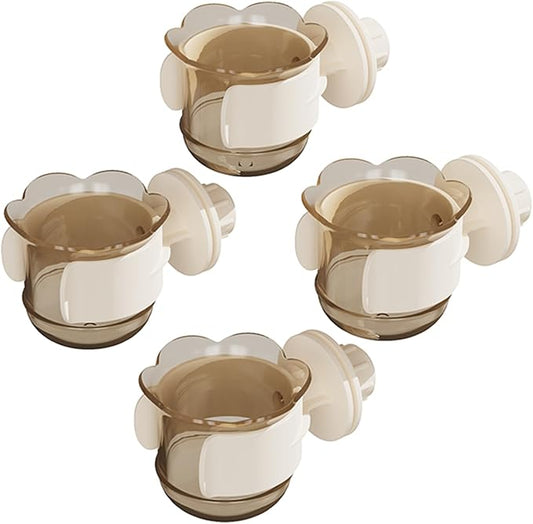 2pcs/4pcs PET Bird Bowls with Clamp, Bird Cage Feeder, Durable Water Bowl, Feeding Cups, Water Feeder for Cockatiel, Parakeet, Macaw, Finches, Lovebirds, Small Animals Gray (Gray, 4pcs)