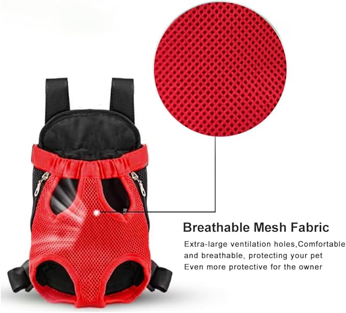 Dog Carrier Backpack, Adjustable Puppy Front Carrier Backpack, Ventilated Dog Chest Carrier for Hiking Camping Travel, Sling Bag for Small Medium Dog Cat Rabbit Puppies, Suit 9-13 lbs (Black, L)