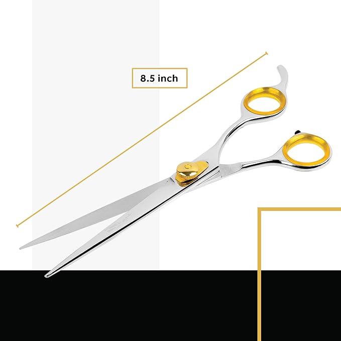 Sharf Gold Touch 440c Japanese Stainless Steal Pet Grooming Shear, 8.5 Inch Straight