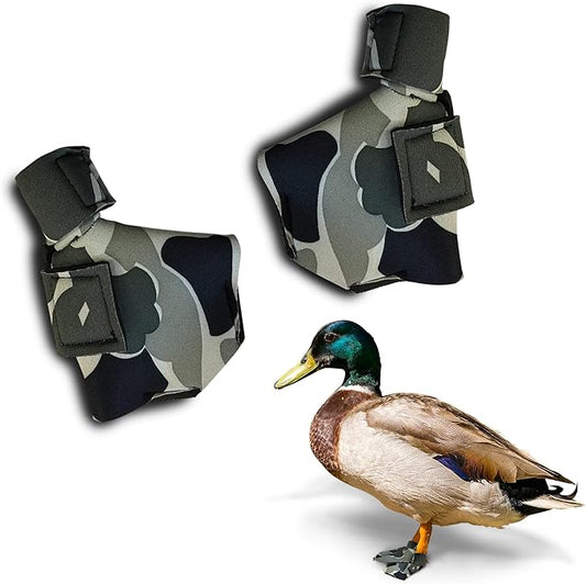 Duck Shoes for Injured Feet – Protective Neoprene Footwear for Ducks, Protective Shoes for Birds with Injured feet, Bumblefoot Relief - Large, 4.5” Max. Inside Width - Gray Camouflage