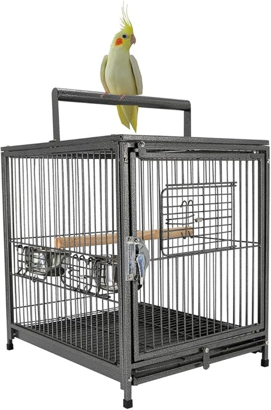 Deluxe Portable Wrought Iron Bird Travel Parrot Vet Carrier Cage Prevent Beaks Out Pet Products for Parrots Conures Cockatiel Amazon African Grey