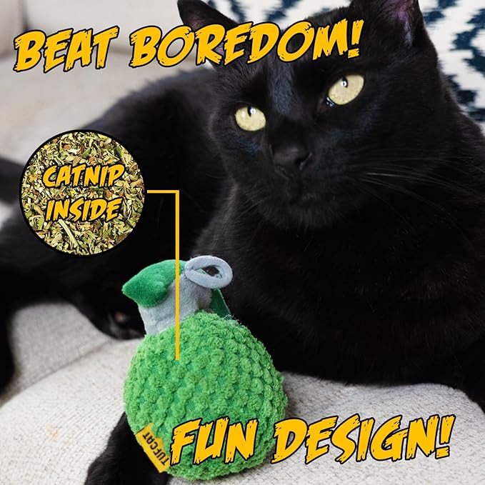 Cat Toy Grenade TNT and Cigar, Cat Toys for Indoor Cats, Kitten Toys, Catnip Toys for Cats of All Breeds, Action Themed Fun for Kicking, Biting, Chewing (Grenade, TNT, & Cigar, 3-Pack)