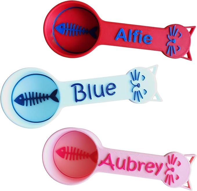 Personalized Cat Food Scoop, Cat Food Measuring Cup with Name, Kibble Scoop (2.67 oz - 1/3 cup)