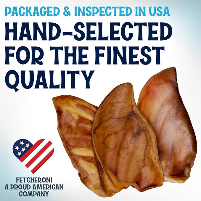 Whole Pig Ears for Dogs Large - 30 Pack Long Lasting Dog Chews – One Ingredient Delicious All Natural Flavor – Easy to Digest Dog Treats for Large Dogs - Great for Teeth and Gums