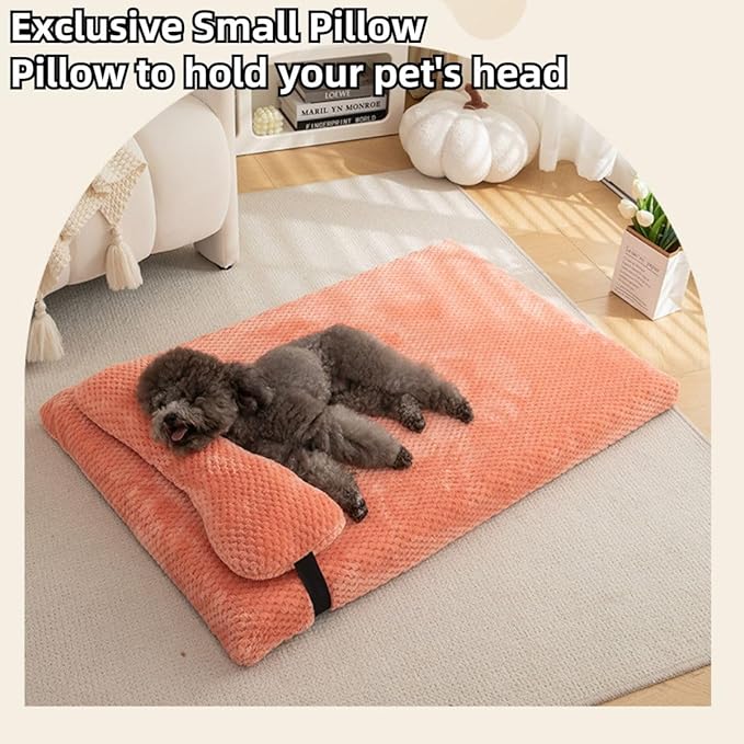Dog Bed for Small Medium Large Dogs, Dog Mattress with Removable Pillow for Crate Kennel, Sofa Dog Bed, Super Soft Pet Bed for Dogs and Cats, Pet Beds & Furniture (Brown,Small)