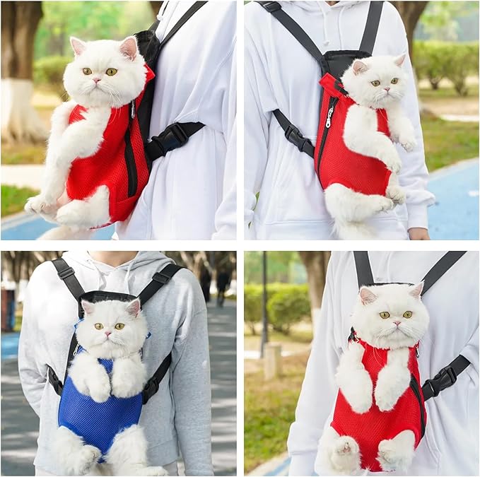 Dog Carrier Backpack, Adjustable Puppy Front Carrier Backpack, Ventilated Dog Chest Carrier for Hiking Camping Travel, Sling Bag for Small Medium Dog Cat Rabbit Puppies, Suit 9-13 lbs (Black, L)