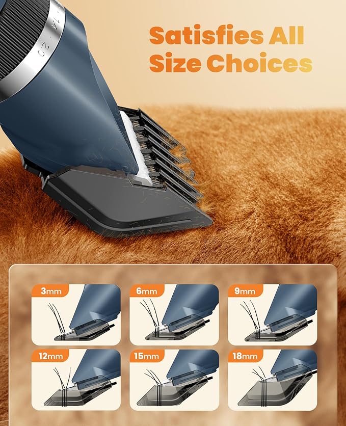 oneisall Dog Clippers and Paw Trimmer Kit 2 in 1 Low Noise Cordless Dog Clippers for Grooming Pet Hair Trimmers for Small and Large Dogs Cats Animals