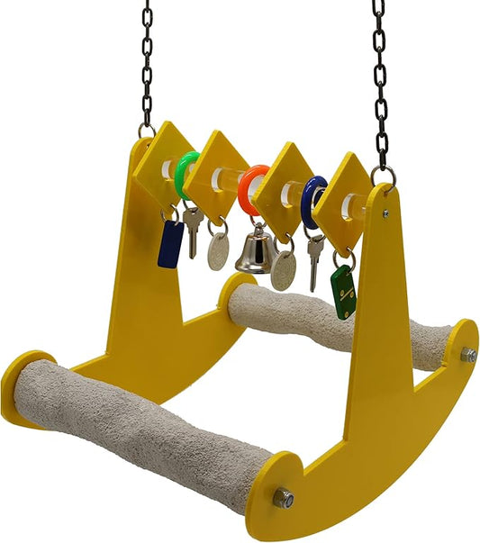 Sweet Feet & Beak Tweeter Totter Rocker - Perfect Cage Toy Stimulates Visual and Physical Activity - Safe, Non-Toxic, Cage Accessories for Birds