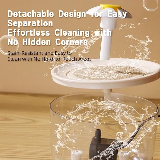 MANON ROSA Bird Bath for Parakeets - Small Bird Shower Bathing Fountain with Filtered Circulating Water Pool Sink for Parrots Lovebirds Conures Finches Cockatiels - Easy-Clean Pet Accessories (Clear)