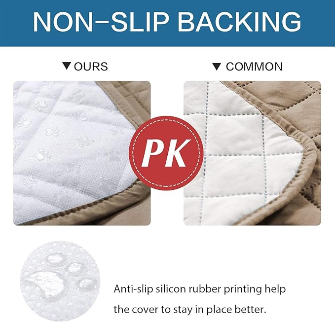 Waterproof Dog Bed Covers for Couch Protection, Water-Resistant Soft Dog Pet Blanket Anti-Slip Dog Blanket for Bed, for Furniture Bed Couch Sofa (Taupe,86x82inch)