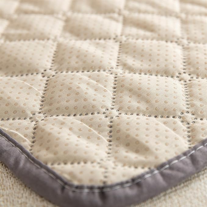 GIBZ Water Resistant Dog Bed Blanket Cover Large Anti Slip Pet Furniture Protector Washable Cat Quilted Mat for Couch, Khaki, 210x305cm