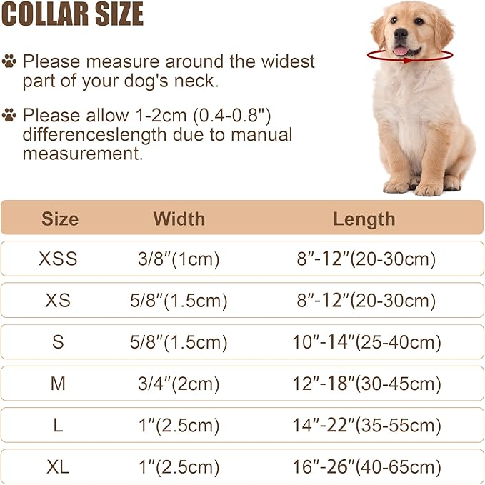 Reflective Dog Collar with Buckle Adjustable Safety Nylon Collars for Small Medium Large Dogs, Brown XS
