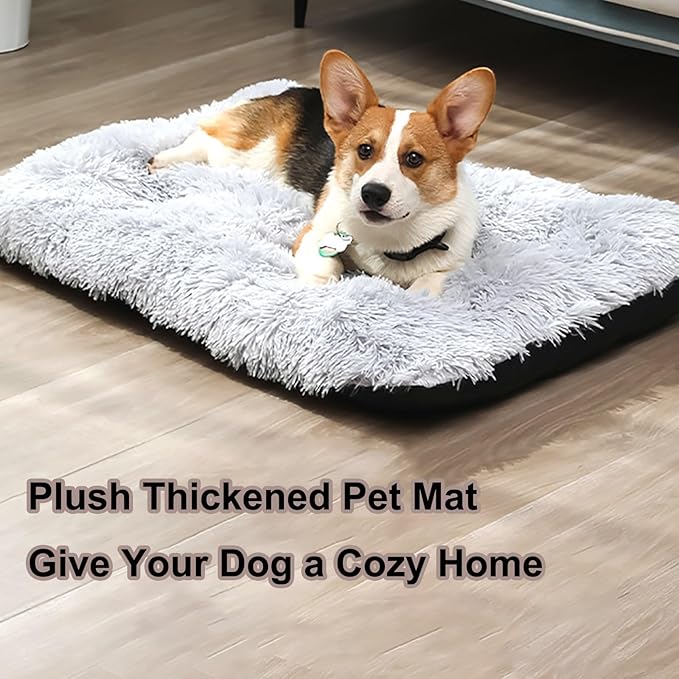 Dog Crate Mat, Dog Bed for Large Dogs, Comfy Fluffy Kennel Pad Anti-Slip for Dog beds & Furniture, Quilted Dog Bed for Pets for Medium/Small Dogs Cats (Color : Brown, Size : 48x33)