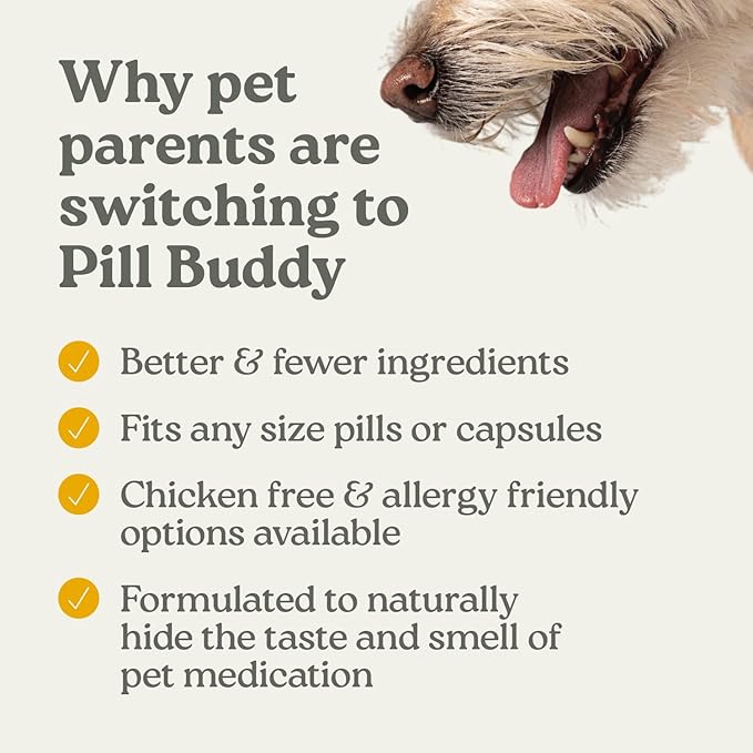 Earthly Pill Buddy Naturals - Chicken Recipe Pill Hiding Treats for Dogs - Make A Perfect Pill Concealing Pocket Or Pouch for Any Size Medication - 90 Servings