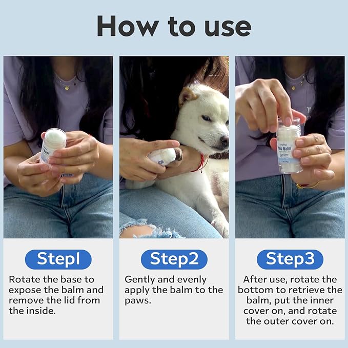 Dog Paw Balm, Moisturizer & Protection for Cracked Dry & Damaged Paws, Nose & Elbows Natural Lick Safe Dog Nose Balm