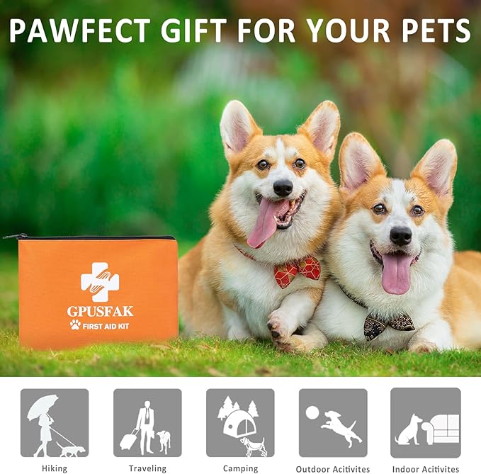 Dog First Aid Kit - Pet First Aid Kit for Dogs Pet Emergency Kit with Pets First Aid Supplies for Home Camping Hiking Traveling
