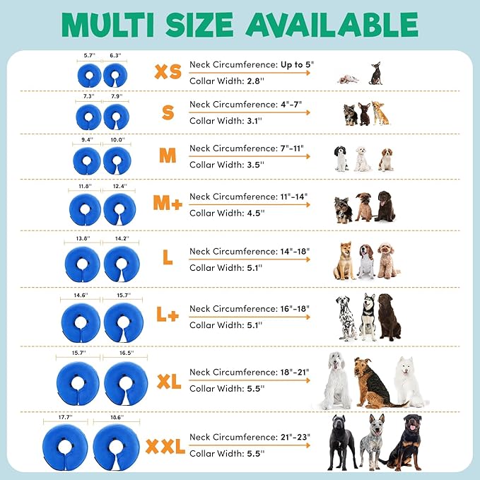 BENCMATE Inflatable Dog Cone Collar Alternative, Soft Dog Cone for Small Medium Large Dogs and Cats, Neck Recovery ECollar Donut Collar After Surgery (XXLarge, HeartShape)