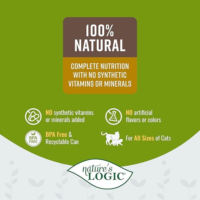 Nature's Logic 24 Count Feline Turkey Canned Food, 24-5.5 oz