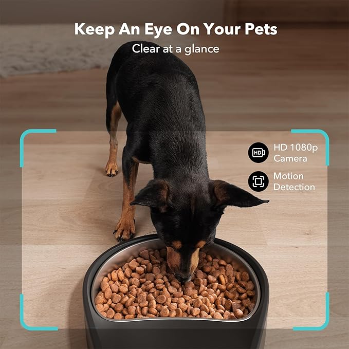 PETLIBRO Automatic Cat Feeder with Camera, 1080P HD Video with Night Vision, 5G WiFi Pet Feeder with 2-Way Audio, Low Food & Blockage Sensor, Motion & Sound Alerts for Cat & Dog Single Tray