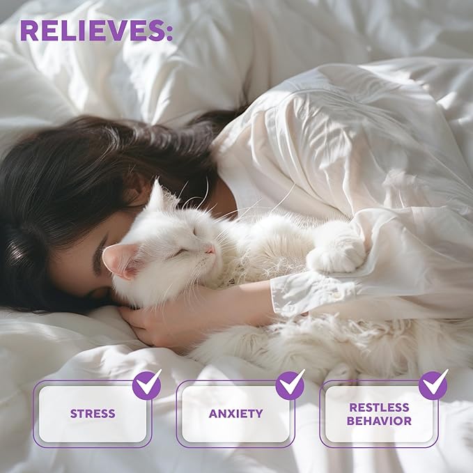 Beloved Pets Cat Calming Diffuser & Pet Anti Anxiety Products - Feline Calm Pheromones Plug in & Cats Stress Relief Comfort Helps with Pee, New Zone, Aggression