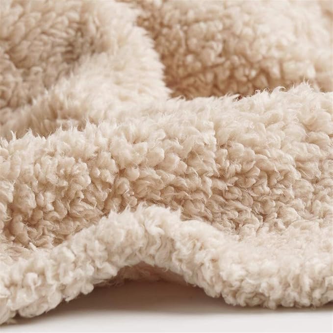 Pet Blankets for Couch Sofa Bed Dog Blankets Reversible Cat Blanket Soft Furniture Protector Cover for Small Medium Large Dogs Cats, Beige, 16 x 24 inches