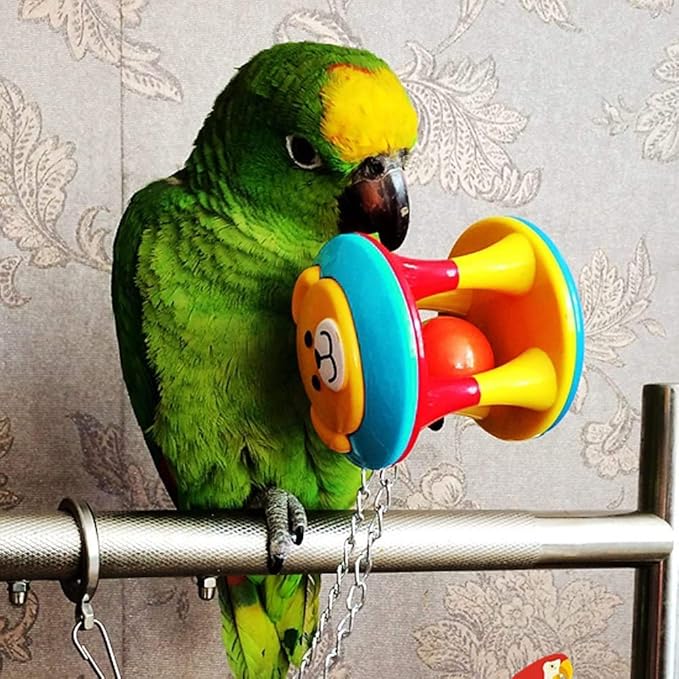 Litewoo 3 Pack Bird Chew Toy Bells Balls Set Parrot Training Toy Cage Accessories for Parakeet Cockatiel African Grey Cockatoo Macaw Conure