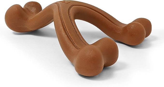 Nylabone Ergonomic Hold Wishbone Power Chew Toy for Dogs, Dog Toys for Aggressive Chewers, Bison Flavor, Small - Up to 25 Ibs, 1 Count