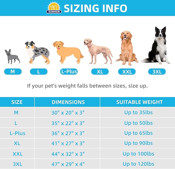 Sunheir Extra Large Dog Bed - Orthopedic Bed with Removable Waterproof Cover, Machine Washable, Egg Crate Foam, XL(41"X27"X3"), Light Grey