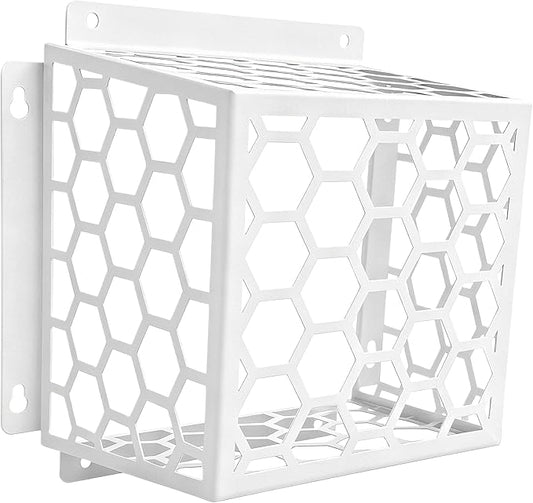 Dryer Vent Bird Guard - Fits Most 3" to 4" Bathroom Exhaust Fan Ventilation Cover, Steel Ventilation Bird Cage, White
