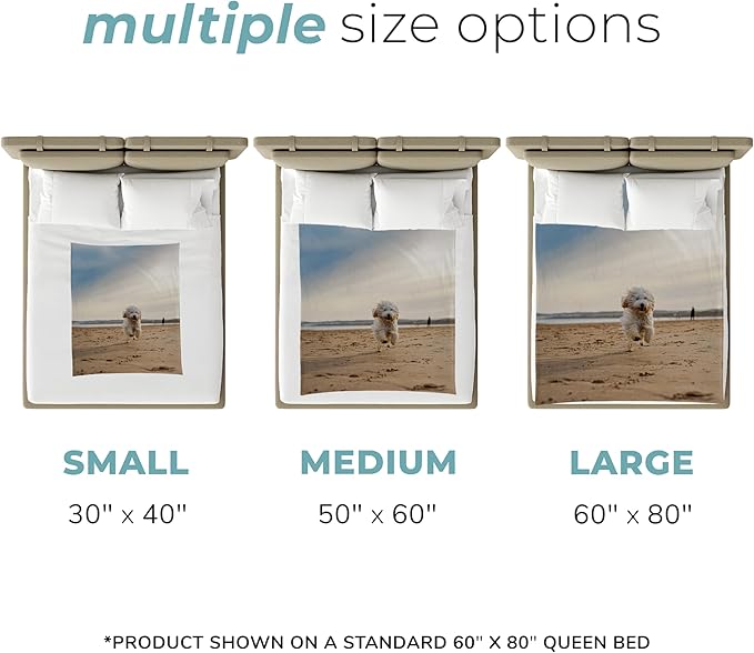 Prints Next Day – Custom 50" x 60" Plush Pet Lightweight Blanket with Photo Upload - Gift for Dog or Cat Owners - Personalized Couch Throw - Printed in America