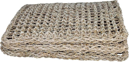 Super Bird Creations SB50006 Seagrass Mat for Cage Decor, Pet Enrichment and Boredom Relief - Versatile Toy-Making Base - Ideal for Parrots - Small to Large Birds & Reptiles - 12"x14" (3 Pack)