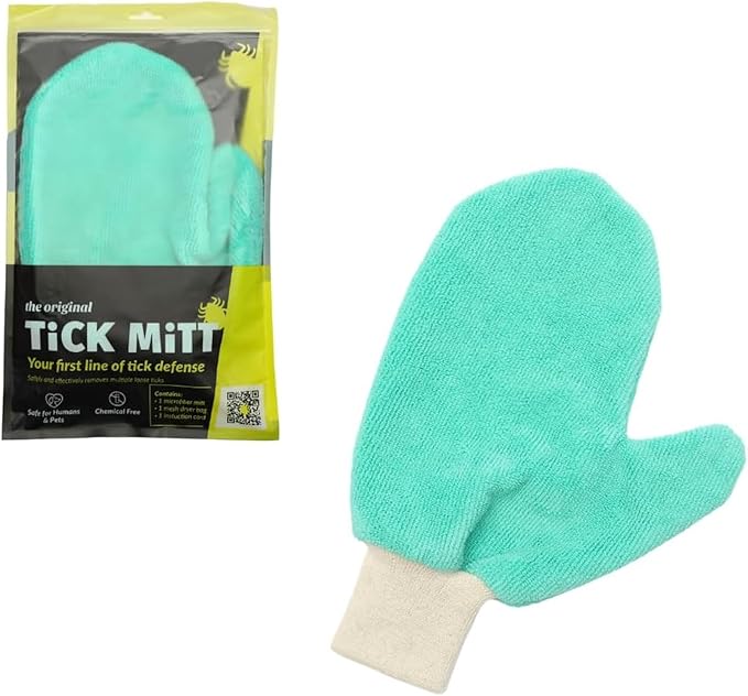 Blue Protective Glove for Tick Removal from Pets & Humans - Easy, Gentle, Chemical-Free Tick Handling - Portable & Durable for Outdoor Adventures