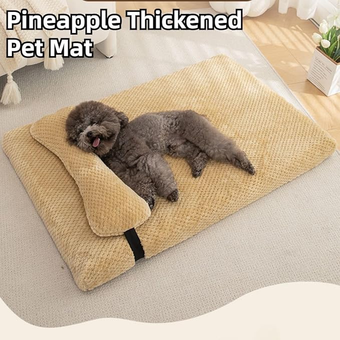 Dog Bed for Small Medium Large Dogs, Dog Mattress with Removable Pillow for Crate Kennel, Sofa Dog Bed, Super Soft Pet Bed for Dogs and Cats, Pet Beds & Furniture (Brown,Small)