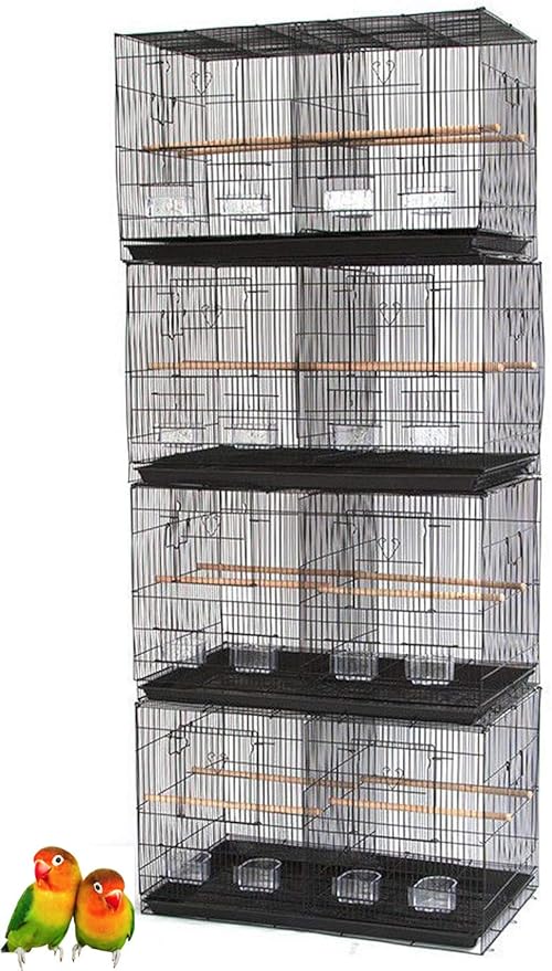 Lot of Breeding Bird Flight Cages for Canary Parakeet Aviaries Budgies Lovebird Finch (Large 30" Black Divider)