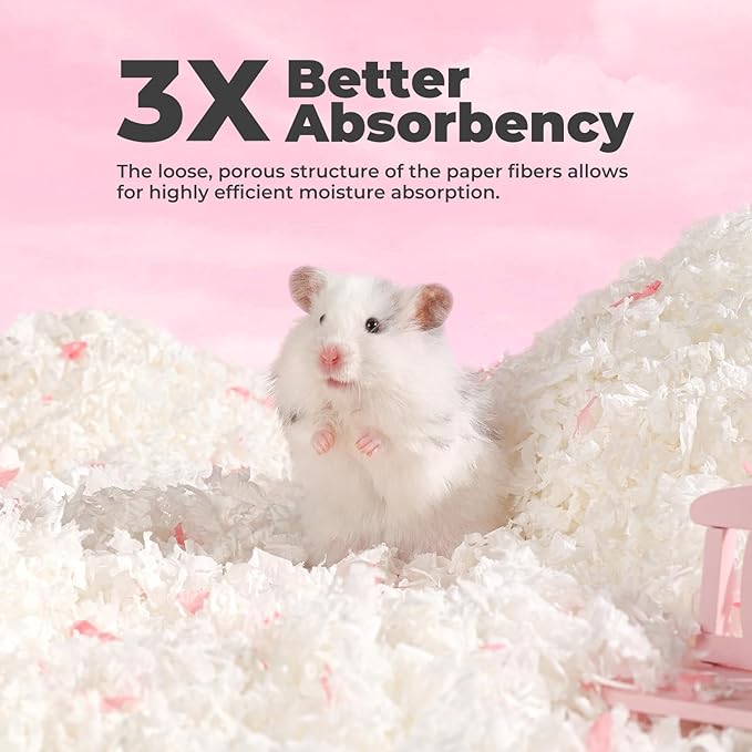 mini&moe Rabbit Bedding 23 Liters: Hamster Bedding Dust-Free and Odor Control Moisture Absorbent Natural Paper Small Pet Bedding - for Guinea Pigs, Hamsters, Rabbits, and Small Animal