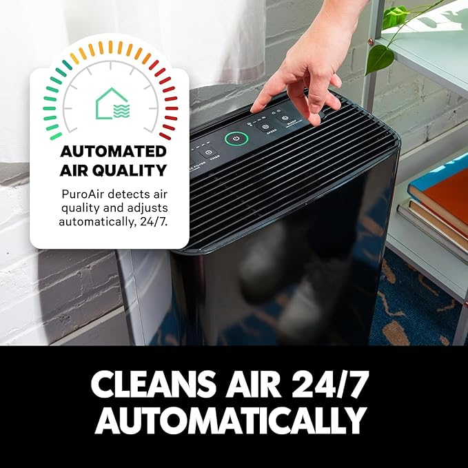 PuroAir 400 HEPA Air Purifiers for Home Large Rooms - Covers 2,000 Sq Ft - Filters Up To 99.9% of Pollutants, Smoke, Pollen, Dust, and VOCs - Quiet HEPA Air Filter - Air Purifiers for Bedroom (2 Pack)