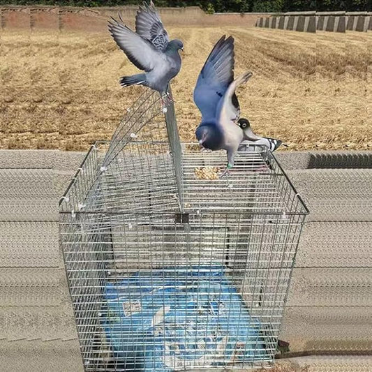 Pigeon Cage, Household Automatic Sky Falling Bird Container Rotating Flip Board Outdoor, Breeding Farm Specific Pigeon Coop,Pigeon Trap with Escape.