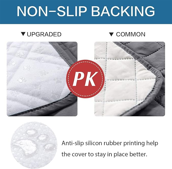 Waterproof Dog Bed Covers for Couch Protection, Water-Resistant Soft Dog Pet Blanket Anti-Slip Dog Blanket for Bed, for Furniture Bed Couch Sofa (Grey,40x50inch)