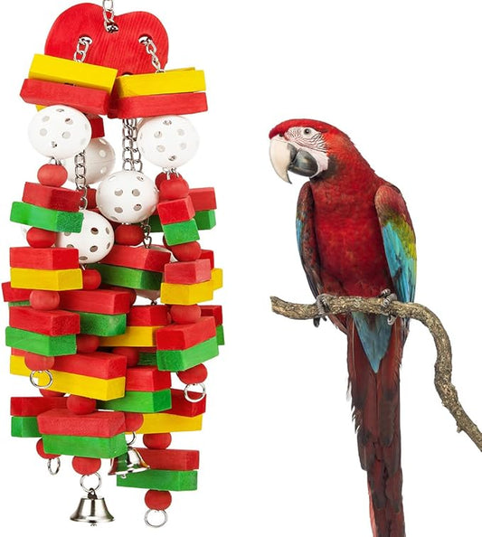 MEWTOGO Large Bird Parrot Toys for Cockatoos African Grey Macaws and Amazon Parrots Bird Gift
