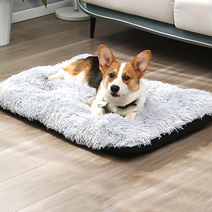 Dog Crate Mat, Dog Bed for Large Dogs, Comfy Fluffy Kennel Pad Anti-Slip for Dog beds & Furniture, Quilted Dog Bed for Pets for Medium/Small Dogs Cats (Color : Red, Size : 48x33)