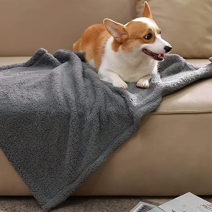 Pet Blankets for Couch Sofa Bed Dog Blankets Reversible Cat Blanket Soft Furniture Protector Cover for Small Medium Large Dogs Cats, Brown, 65 x 83 inches