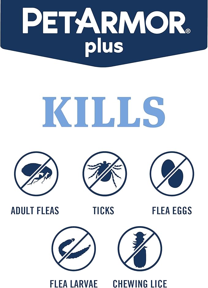 PetArmor Plus Flea and Tick Prevention for Dogs, Dog Flea and Tick Treatment, 12 Doses, Waterproof Topical, Fast Acting, X-Large Dogs (89-132 lbs)