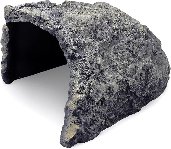 Rock Cave Habitat Hidden for Reptile and Amphibians.Terrarium & Aquarium Decor, Reptile hideout Hide Cave, Perfect for Bearded Dragons,Lizards,Snakes,Turtles,Geckos,Tortoises,Small Animals -Large Size