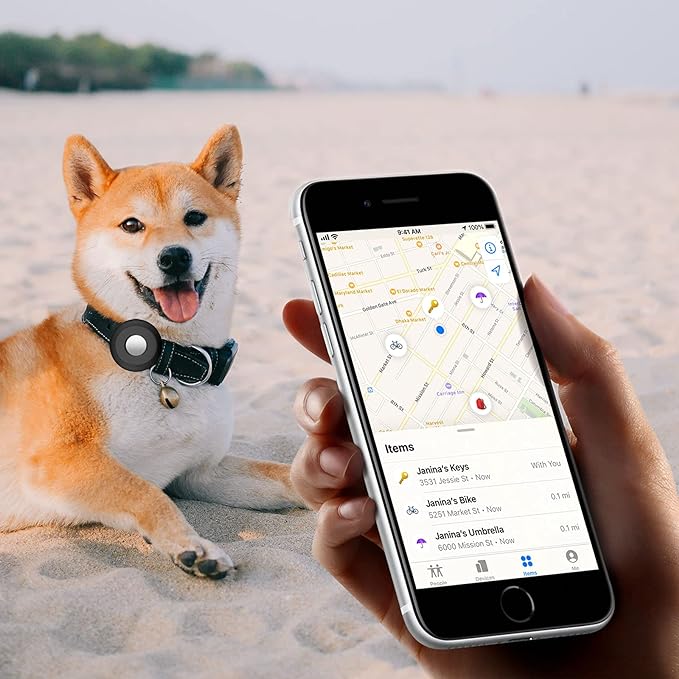 Airtag Holder for Dog Collar, Cibaabo Silicone Air Tag Case Cover Compatible with Apple Airtags for 0.8-1.2inch Cat Pet Collar Harness Loop