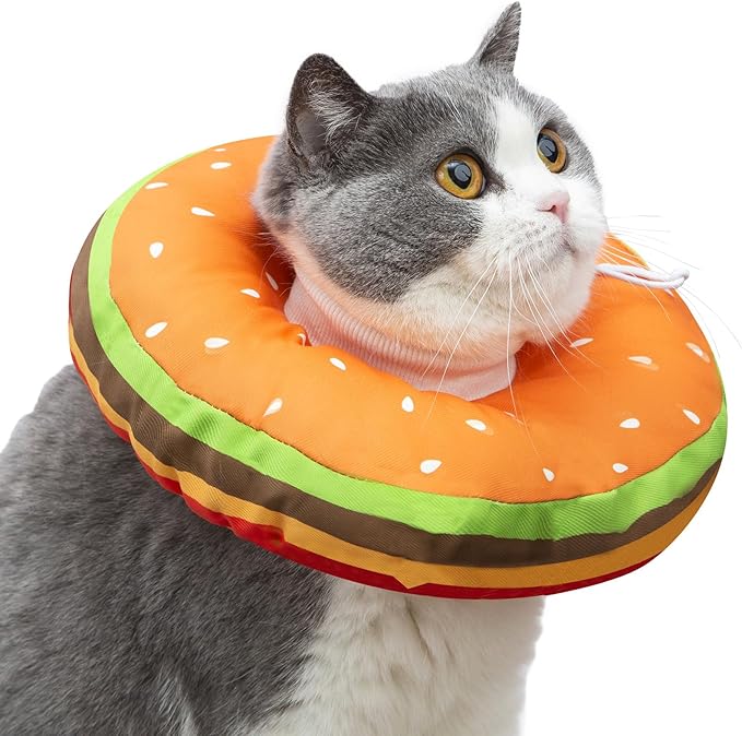 EWES Cat Cone Collar Soft L Size Alternative Neck Cones to Stop Licking Kitten Comfy Elizabethan Collars After Surgery Neuter Dog Donut Collar for Pet e Collar Recovery Shame