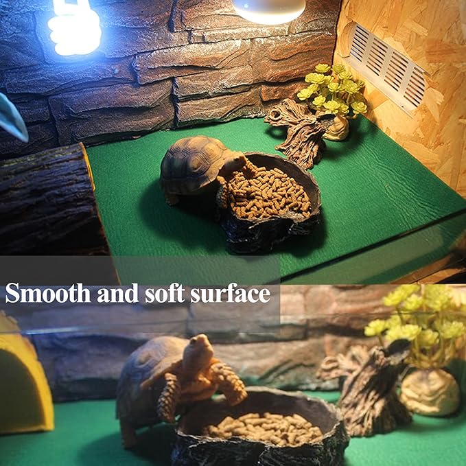 47" x 24" Large Reptile Carpet Terrarium Liner Bedding Reptile Substrate Mat Tank Accessories for Bearded Dragon Snake Lizard Tortoise Leopard Gecko (Green)